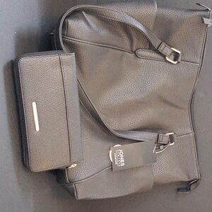 Black purse with small wallet case